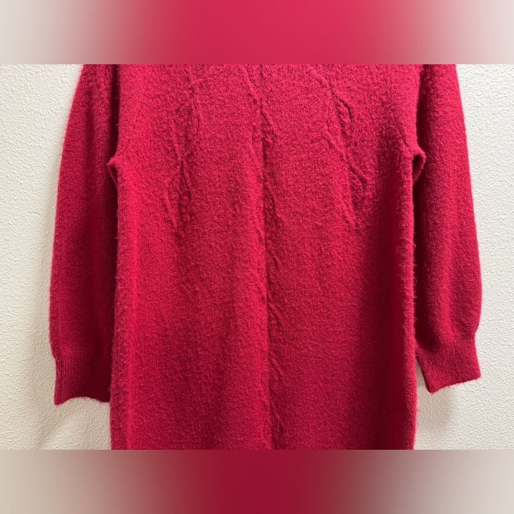 Soft Surroundings Ellen Cowl Neck Knit Sweater Dress Stretch Red Medium - Picture 5 of 10